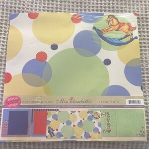 Retro Toys Scrapbooking Paper Pack - Green & Multi